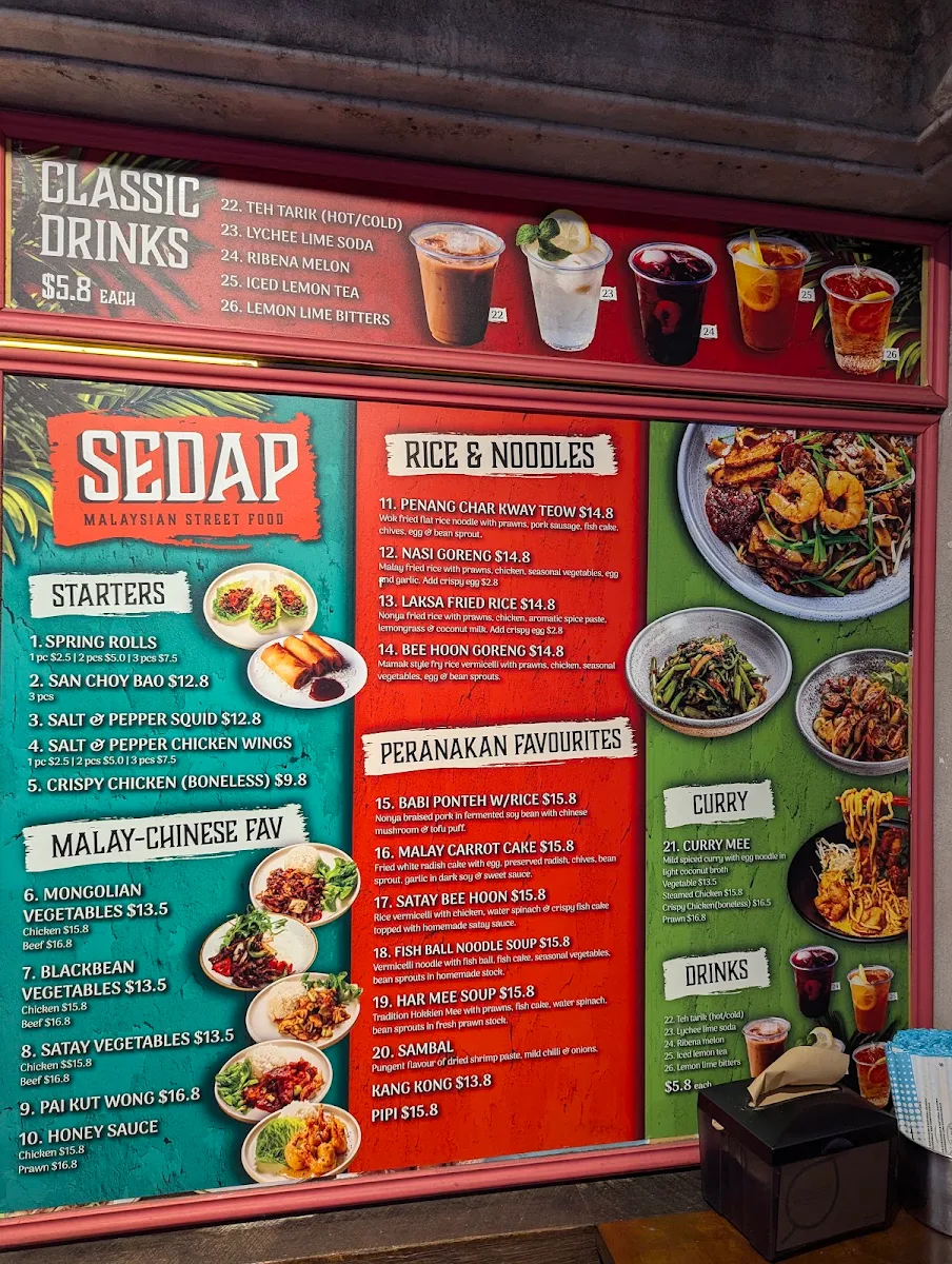 Menu, Spice Alley