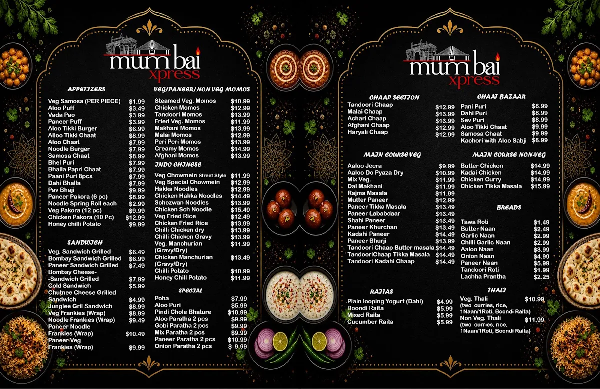 Menu, Mumbai Xpress
