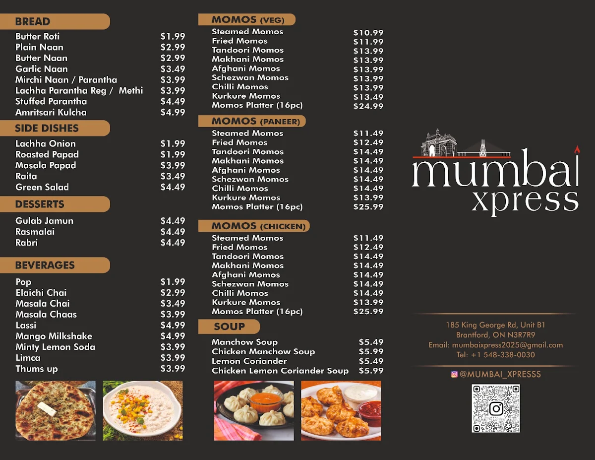Menu, Mumbai Xpress