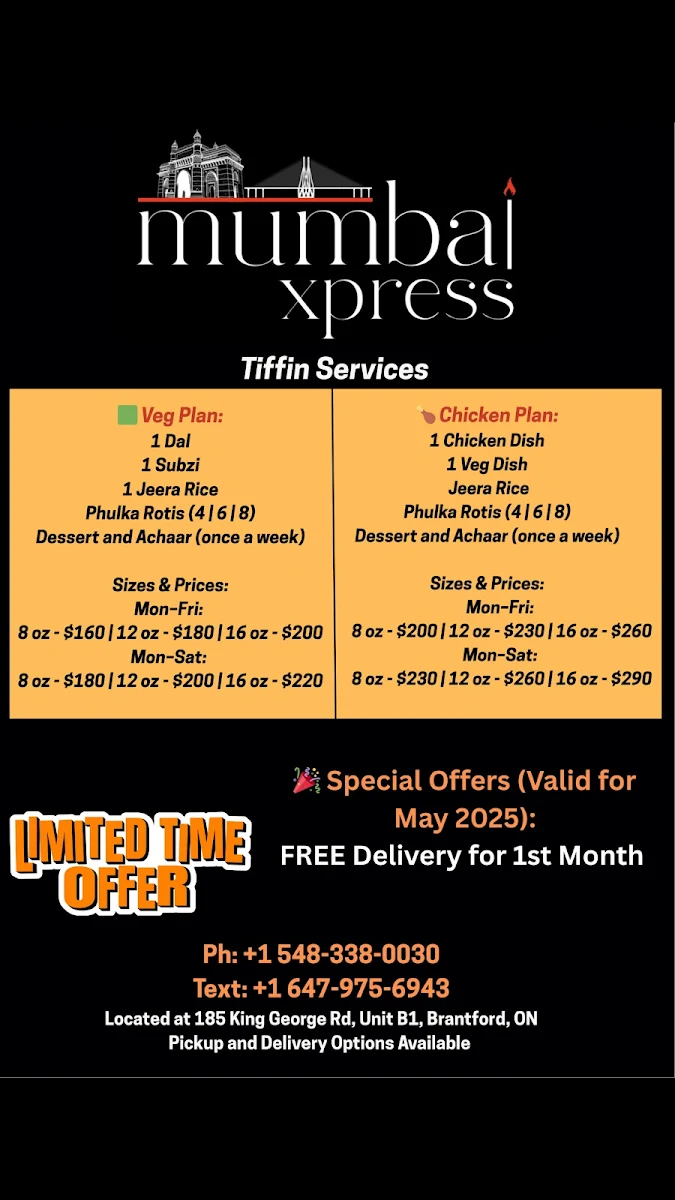 Menu, Mumbai Xpress