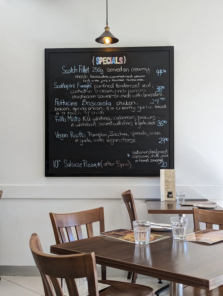 Menu, La Vita Ristorante Cafe