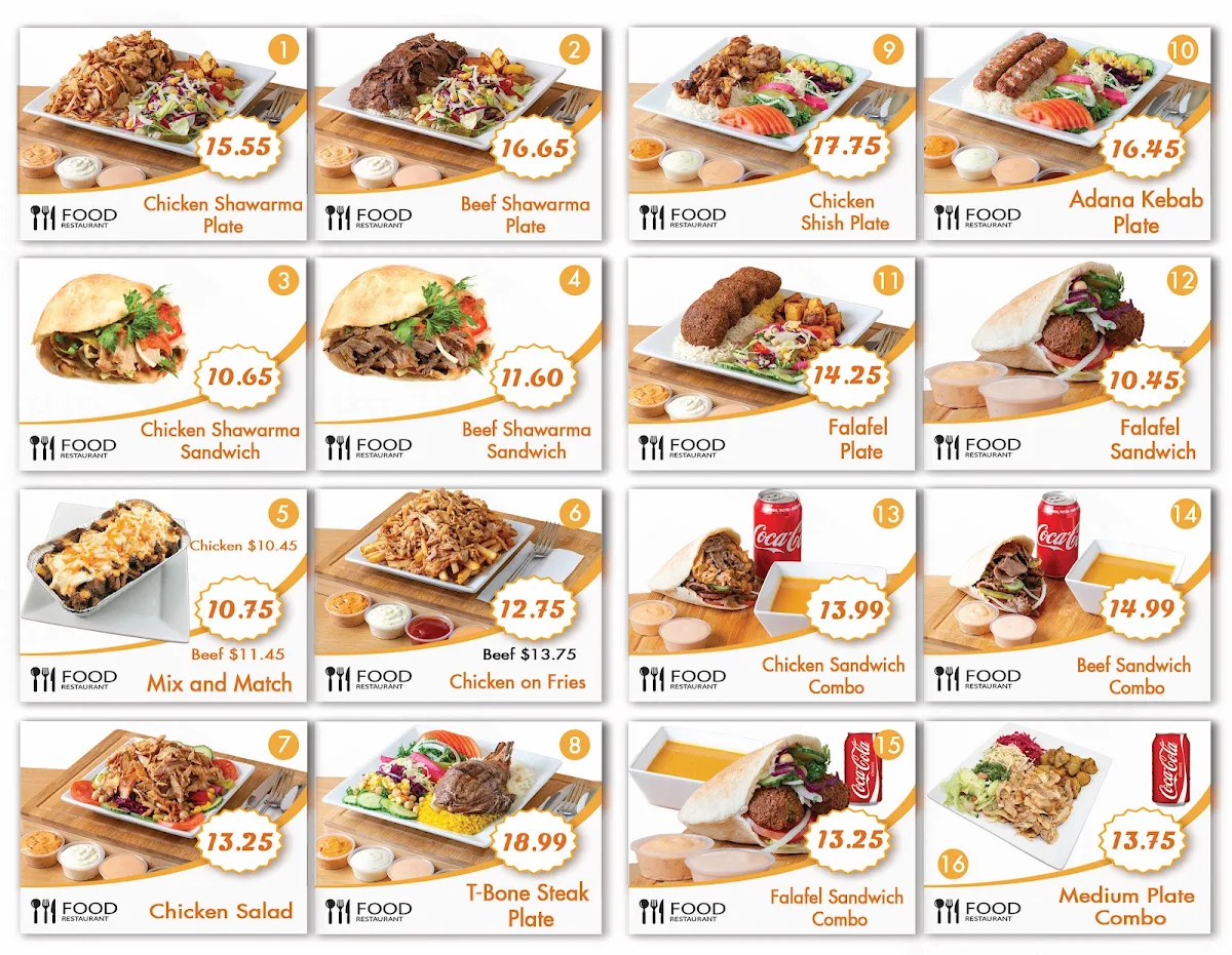 Menu, Shawarma Istanbul