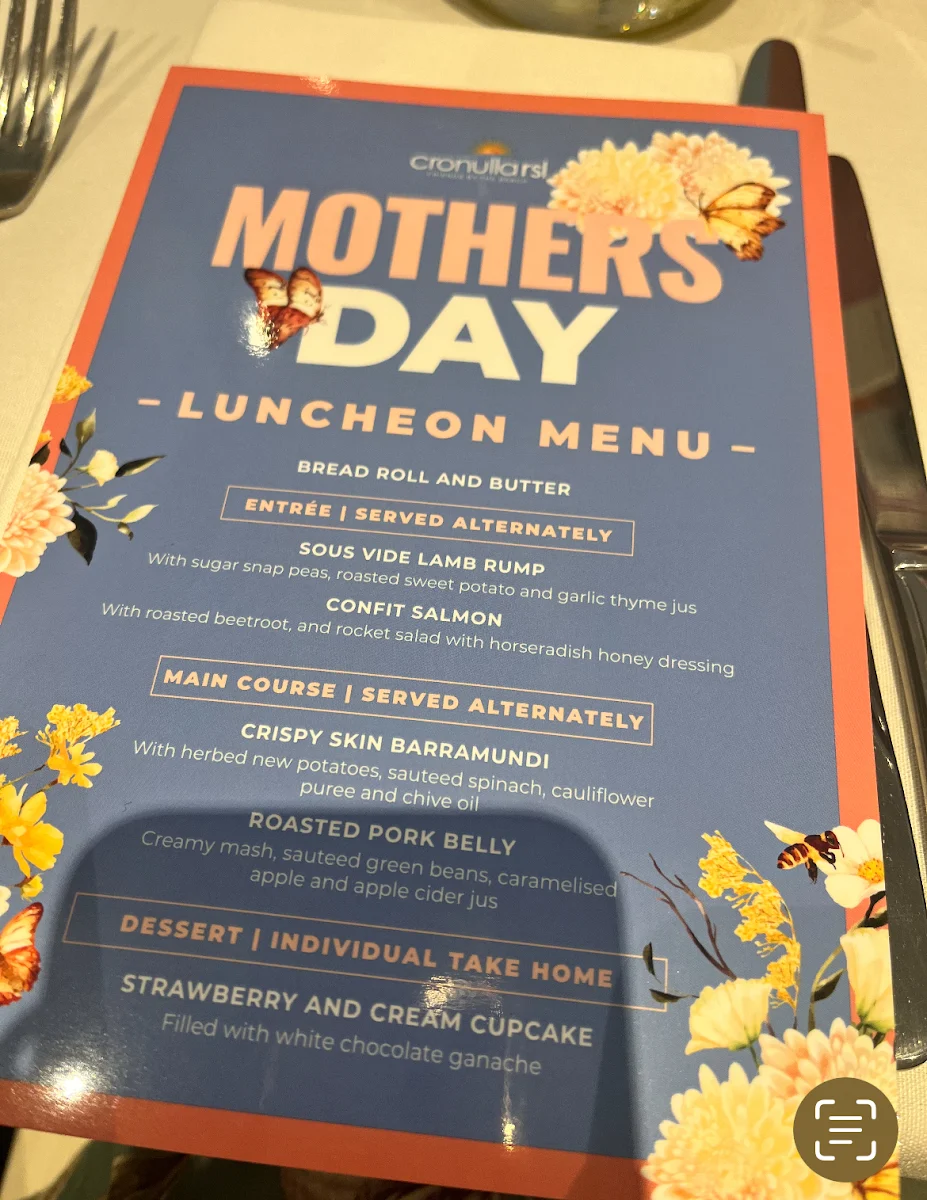 Menu, Cronulla RSL Club