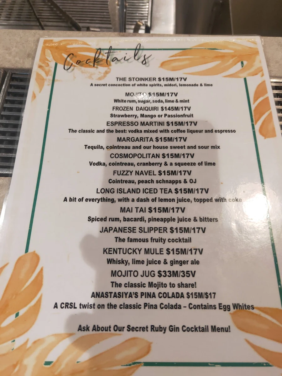 Menu, Cronulla RSL Club