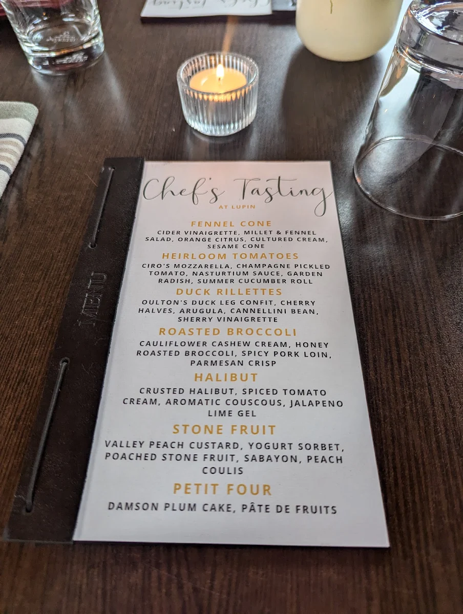 Menu, Lupin Dining & Pantry