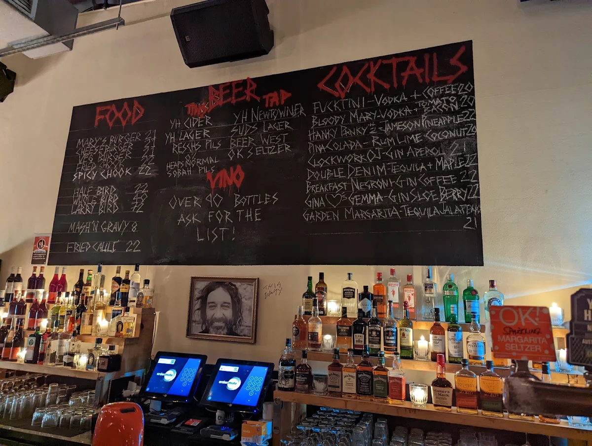 Menu, Mary's Castle Hill