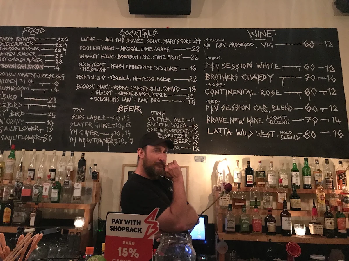 Menu, Mary's Castle Hill