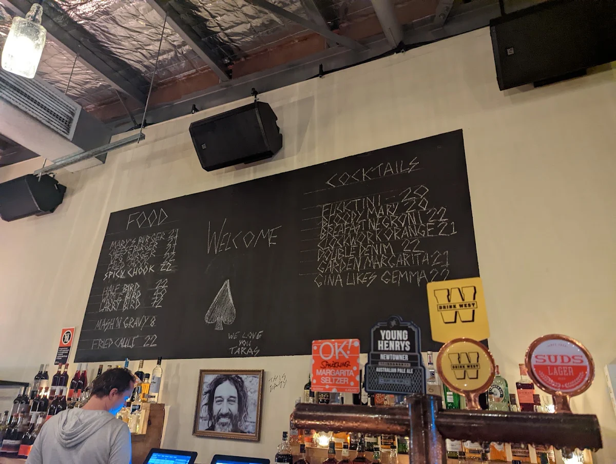 Menu, Mary's Castle Hill