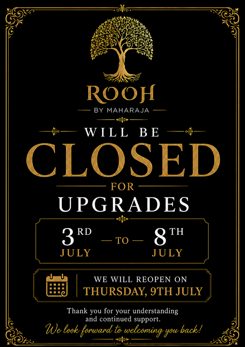 Menu, Rooh by Maharaja