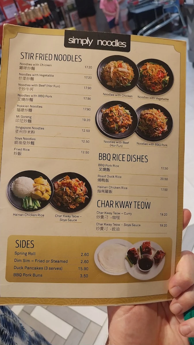 Menu, Simply Noodles