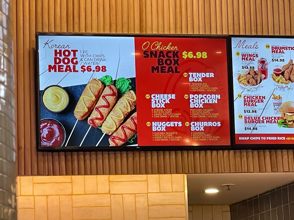 Menu, O Chicken Kotara Westfield