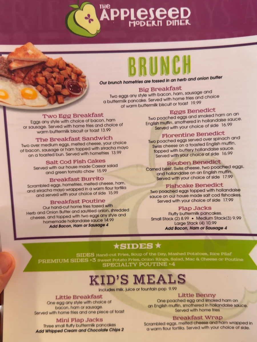 Menu, The Appleseed Modern Diner
