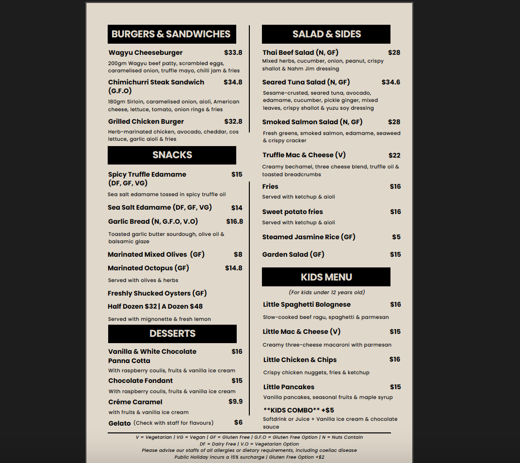 Menu, The Partisan