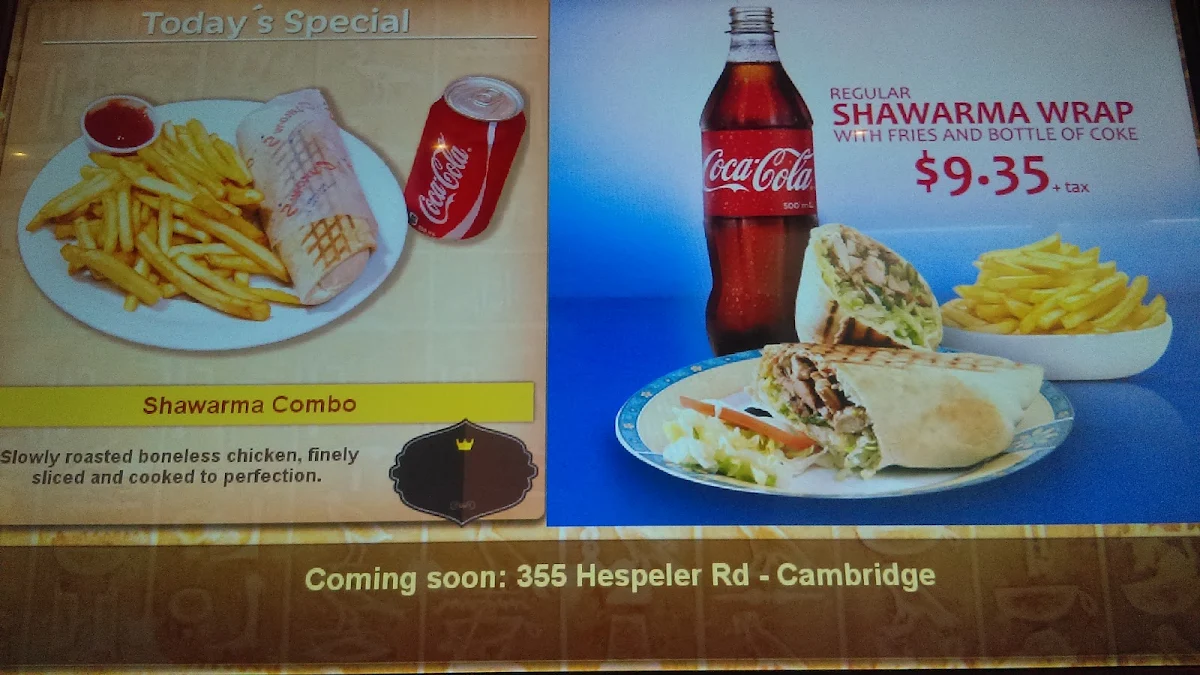 Menu, Osmow's Shawarma