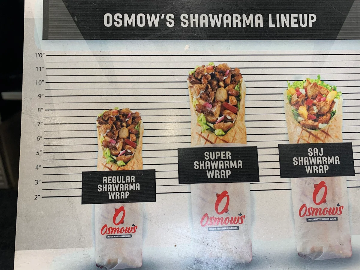 Menu, Osmow's Shawarma