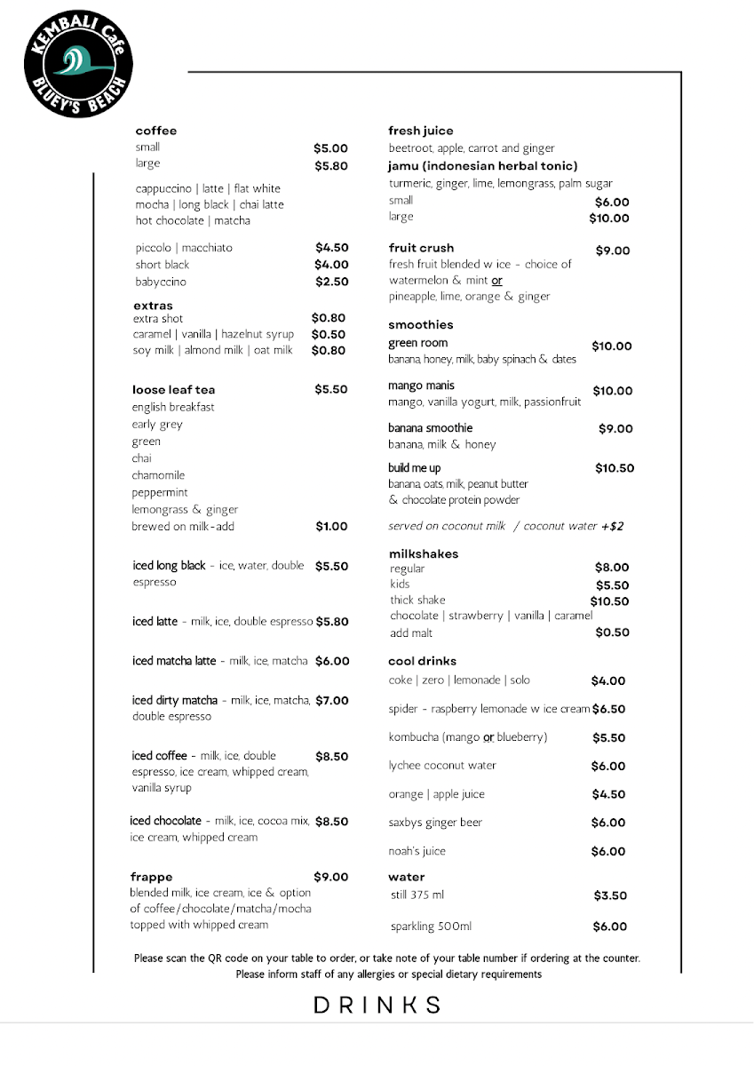Menu, Kembali Cafe