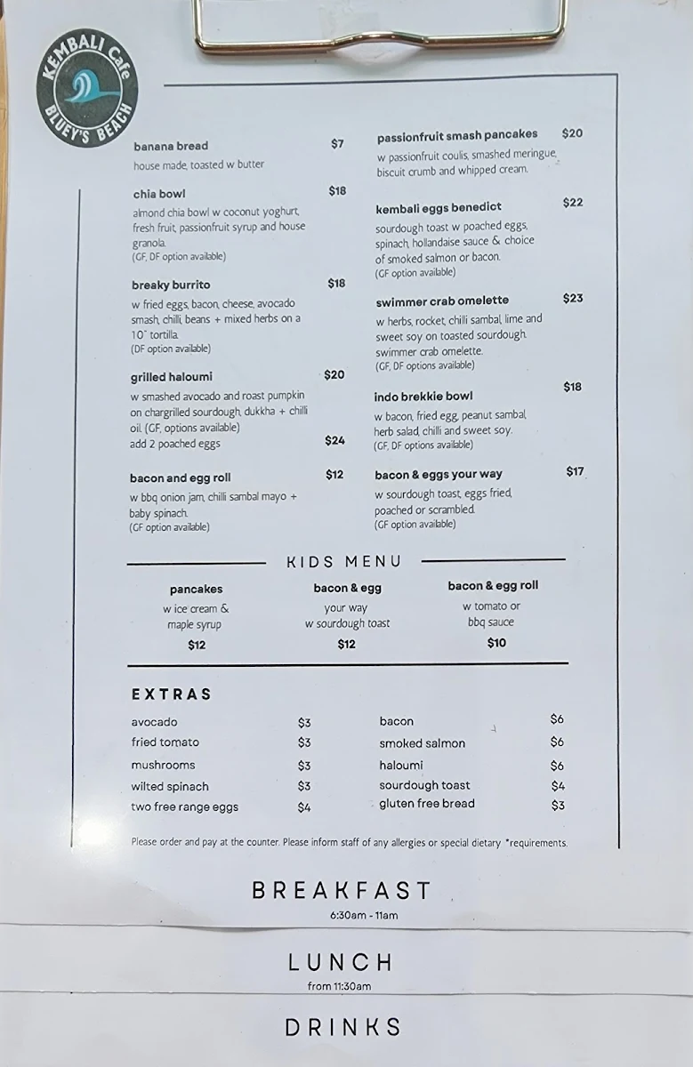 Menu, Kembali Cafe