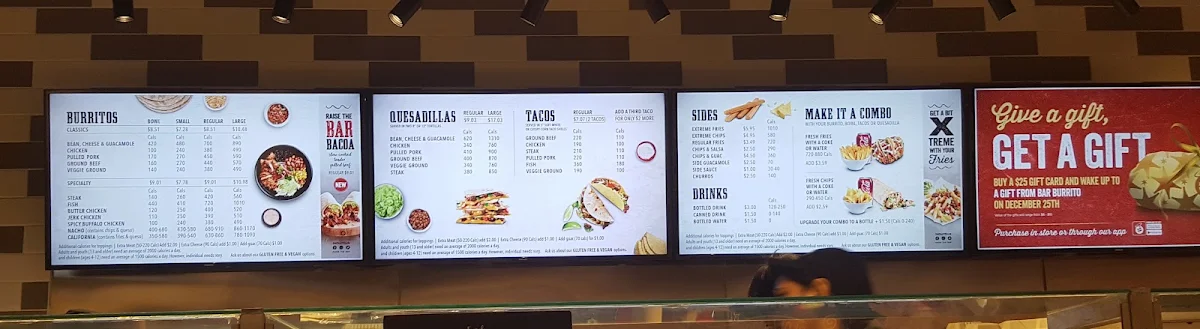 Menu, barBURRITO