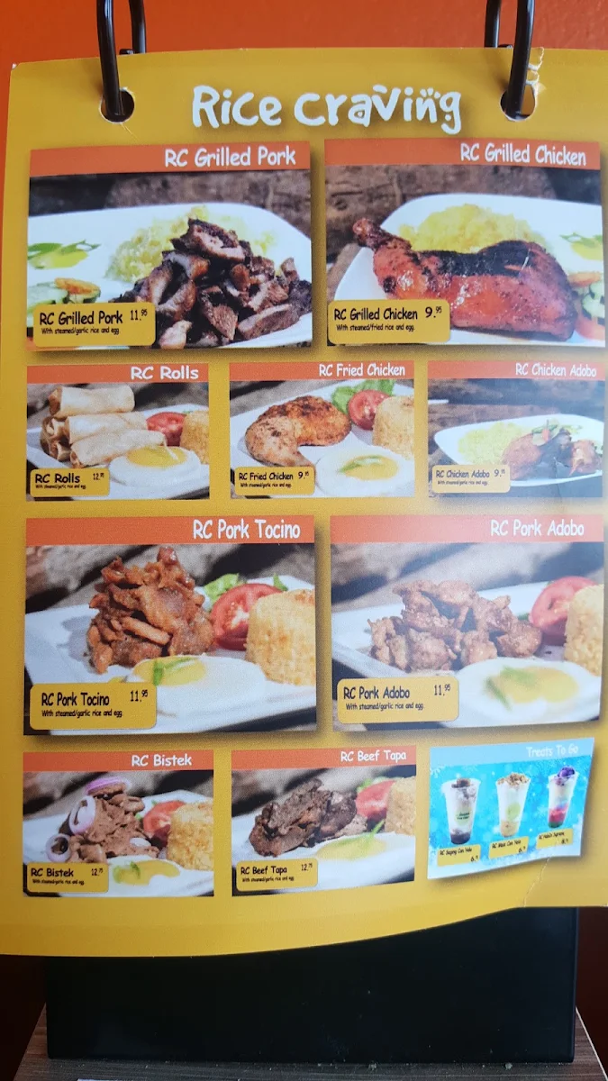 Menu, Rice Craving Asian Cuisine Ltd.