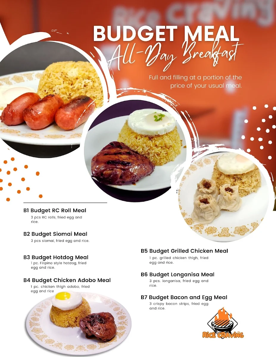 Menu, Rice Craving Asian Cuisine Ltd.