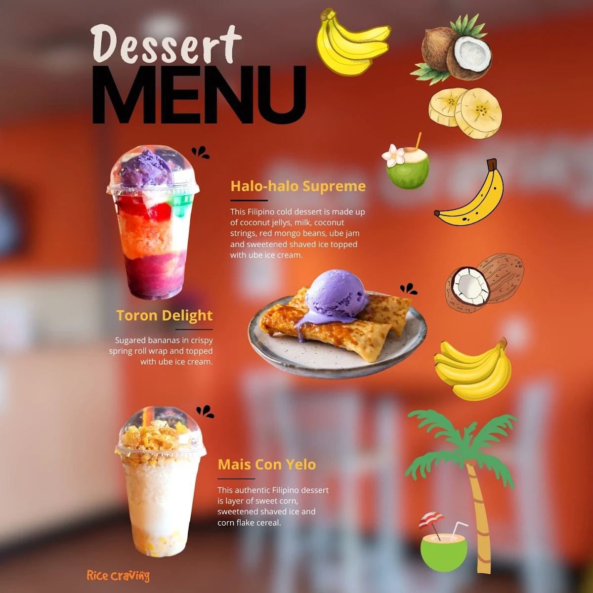 Menu, Rice Craving Asian Cuisine Ltd.