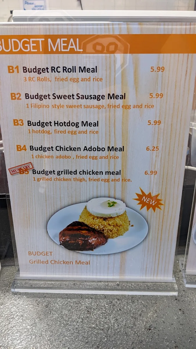 Menu, Rice Craving Asian Cuisine Ltd.