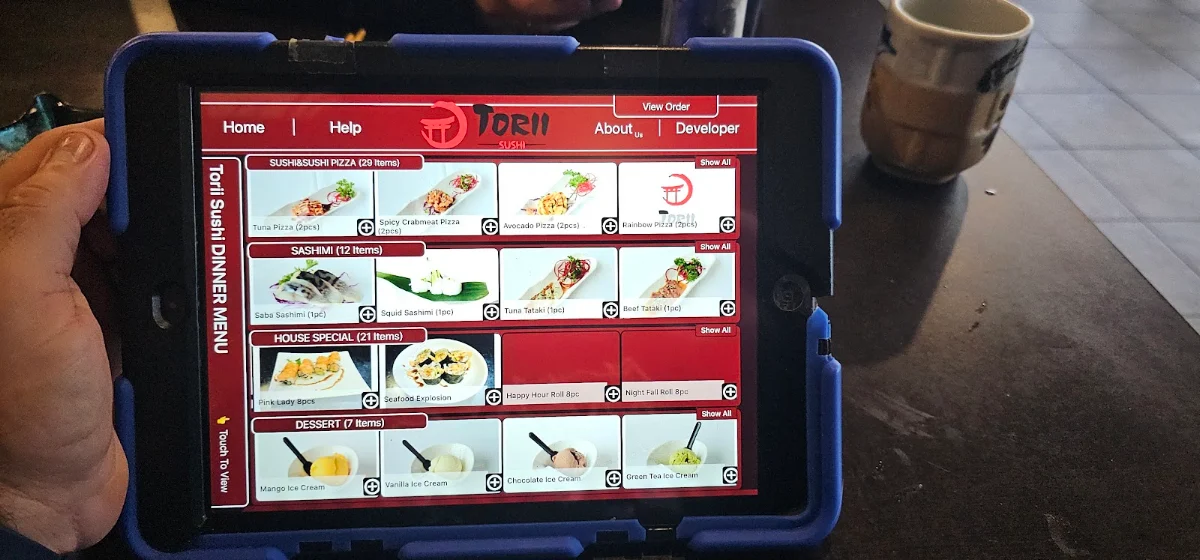 Menu, Sushi Torii