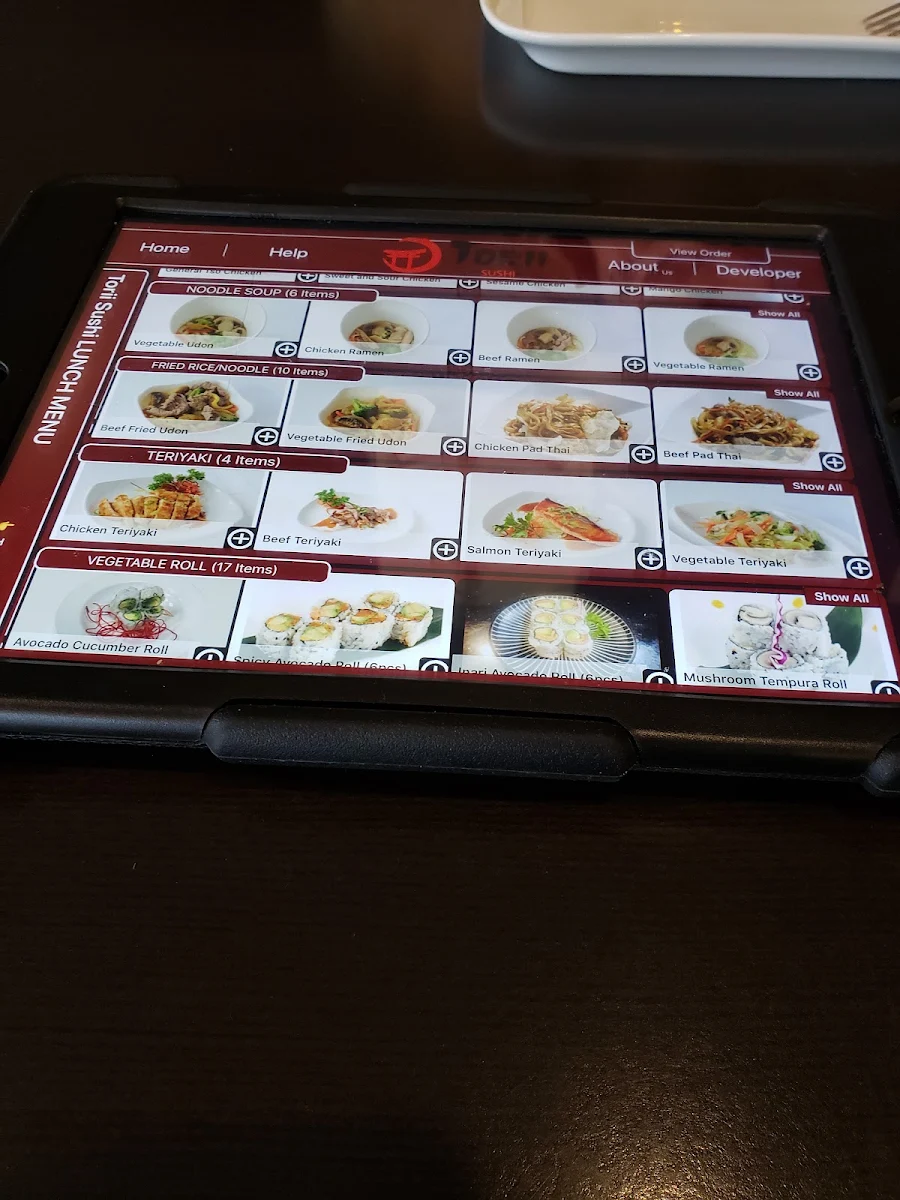 Menu, Sushi Torii
