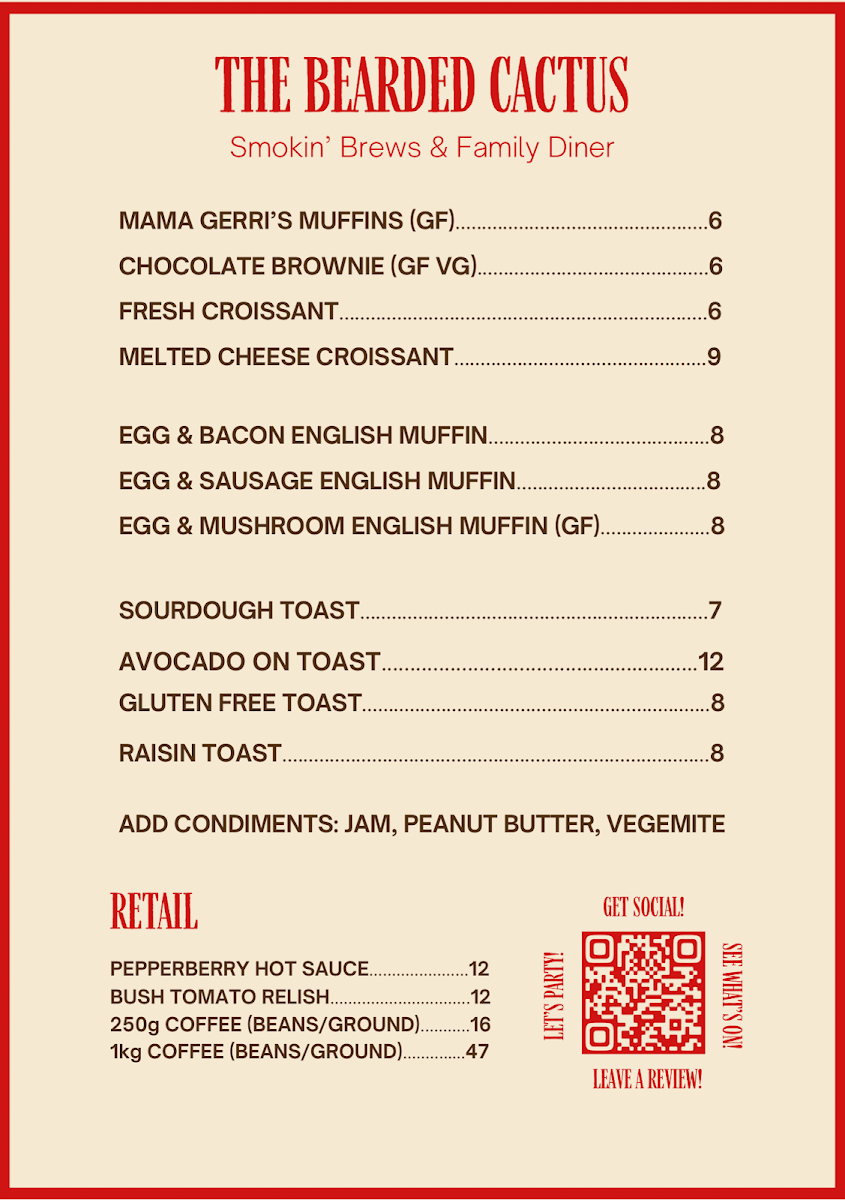 Menu, The Family Hotel