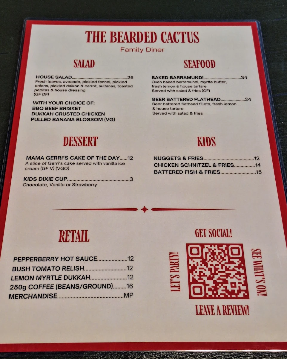 Menu, The Family Hotel