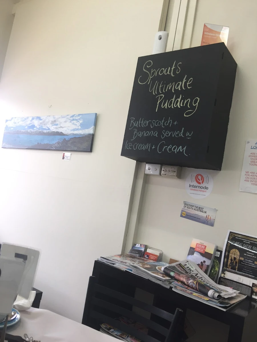 Menu, Sprouts Cafe