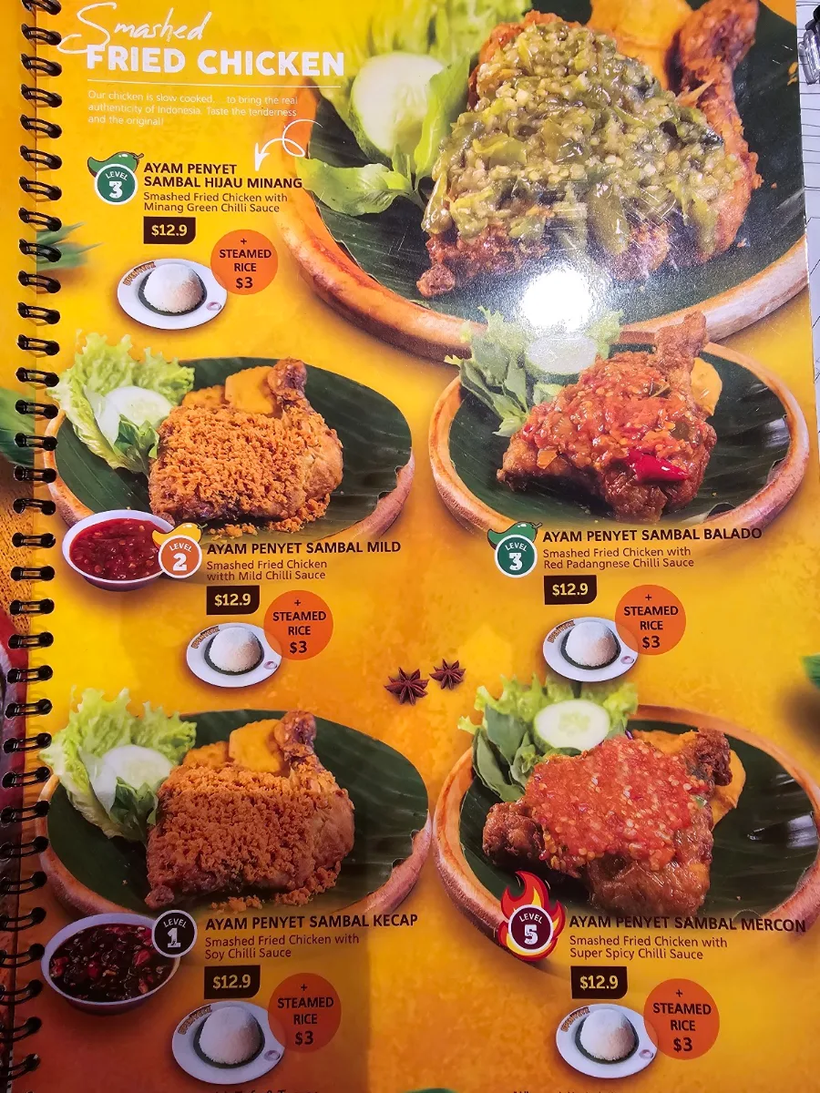 Menu, D'penyetz & D'cendol Sussex (Halal)
