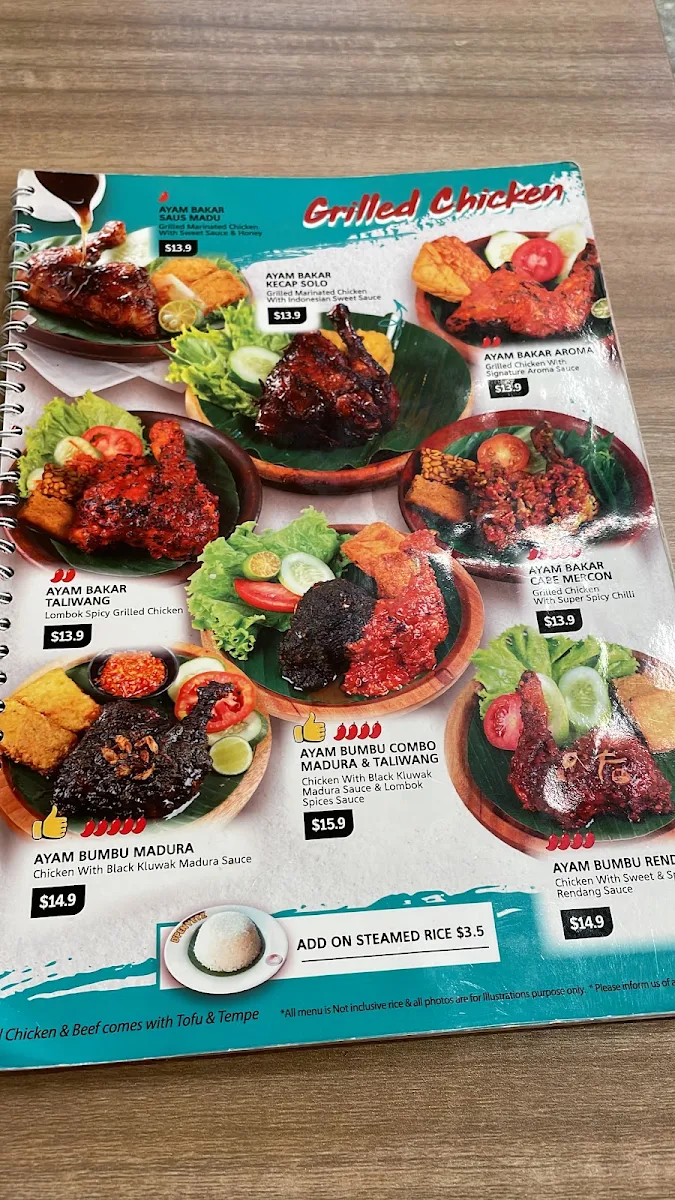 Menu, D'penyetz & D'cendol Sussex (Halal)