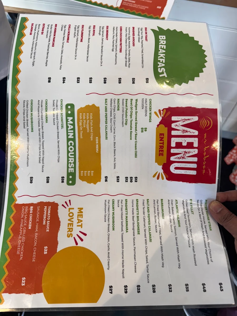 Menu, Mr Hobson