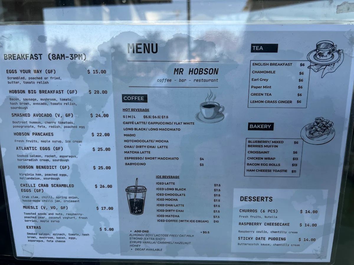Menu, Mr Hobson