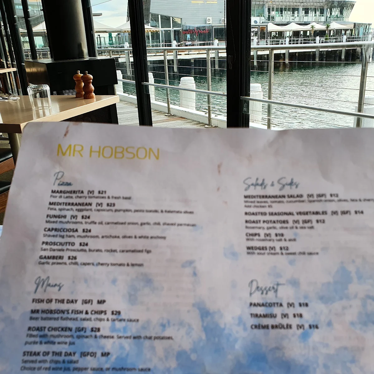 Menu, Mr Hobson