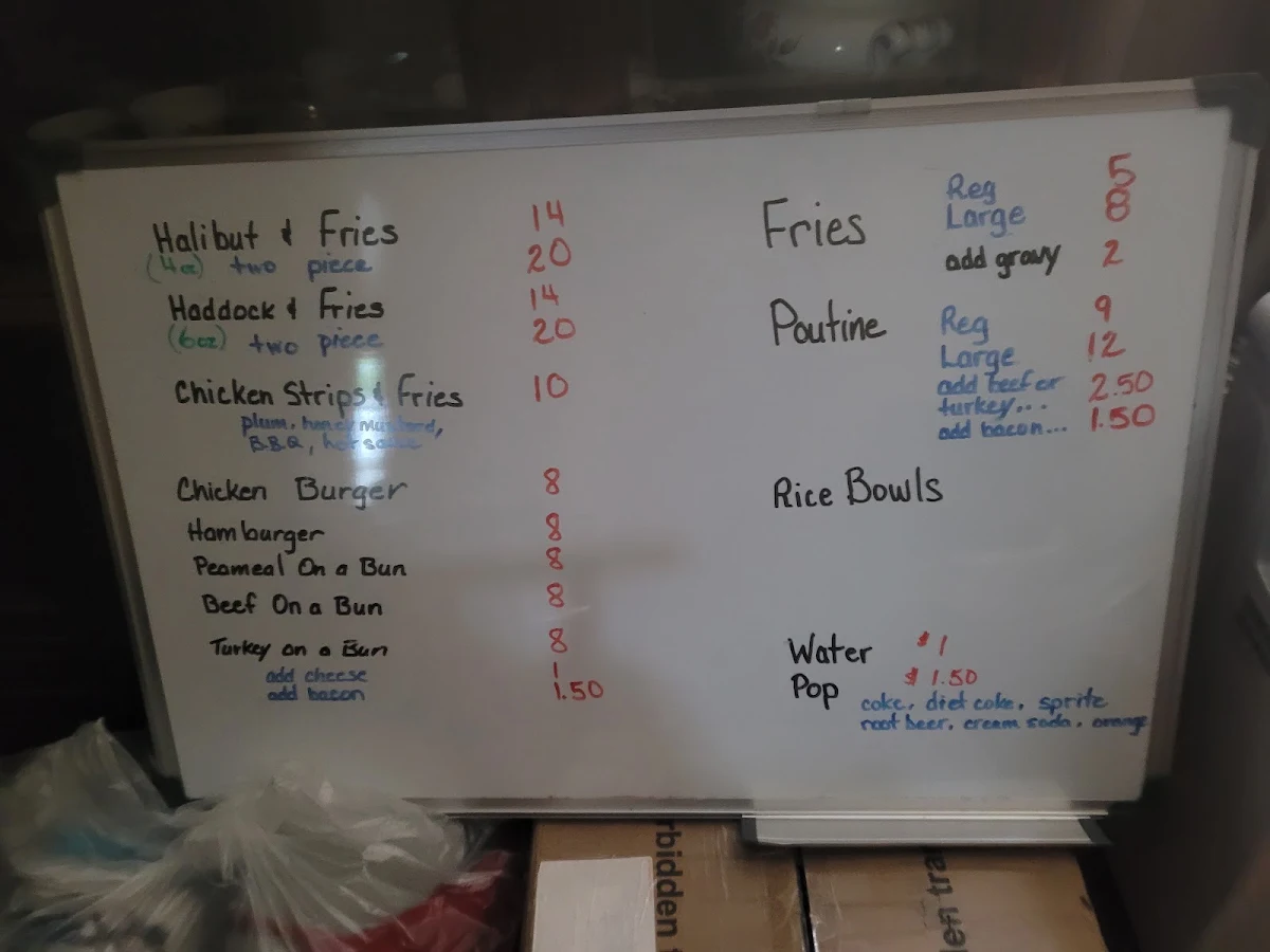 Menu, Piccadilly Billy Fish & Chips