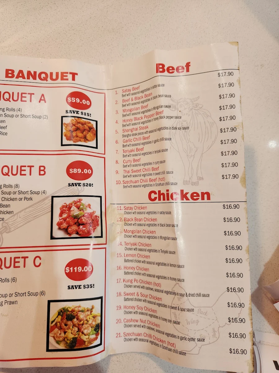 Menu, Lucky Wok