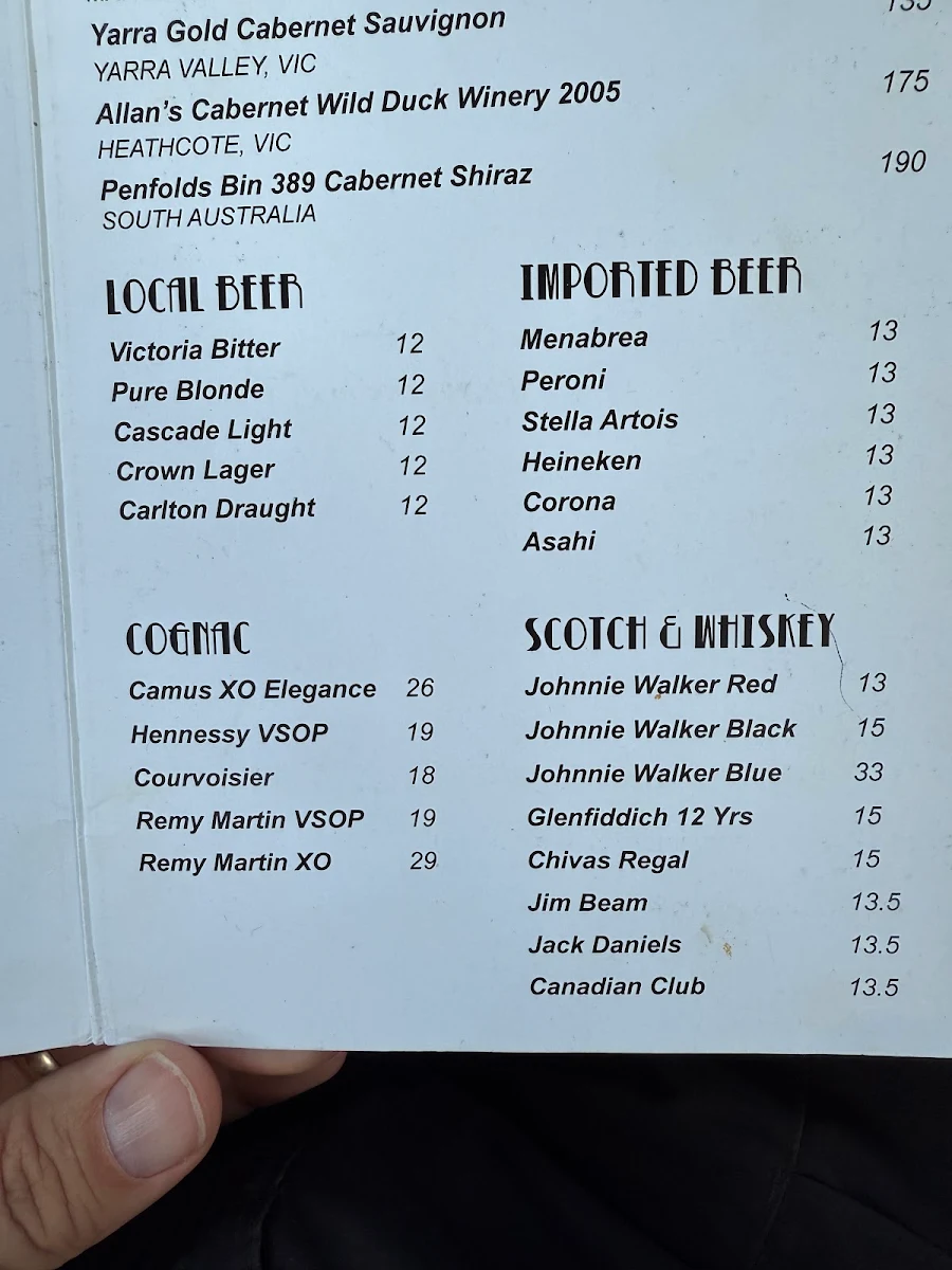 Menu, Copperwood Restaurant