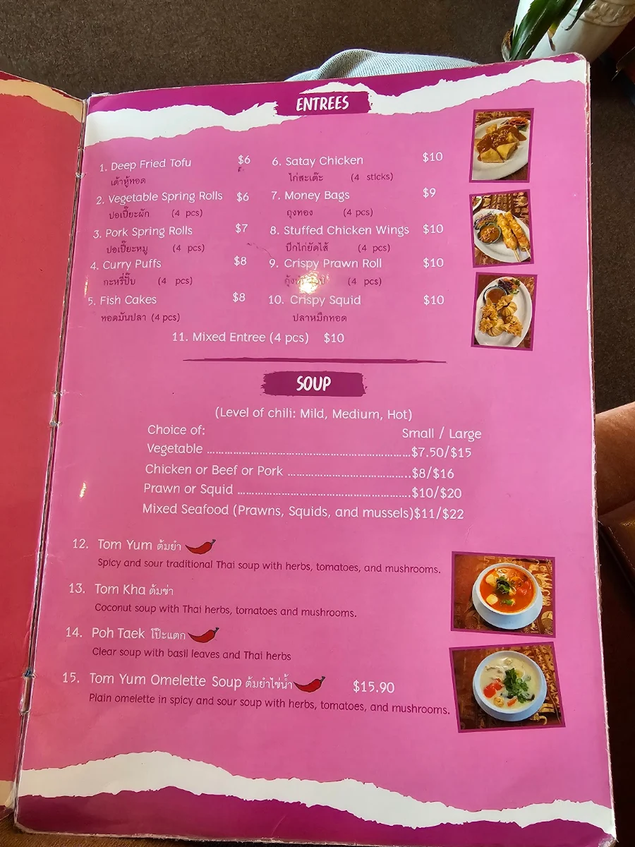 Menu, Thai Esarn @ Bayswater
