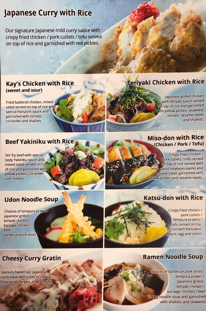 Menu, Hanaichi Indooroopilly