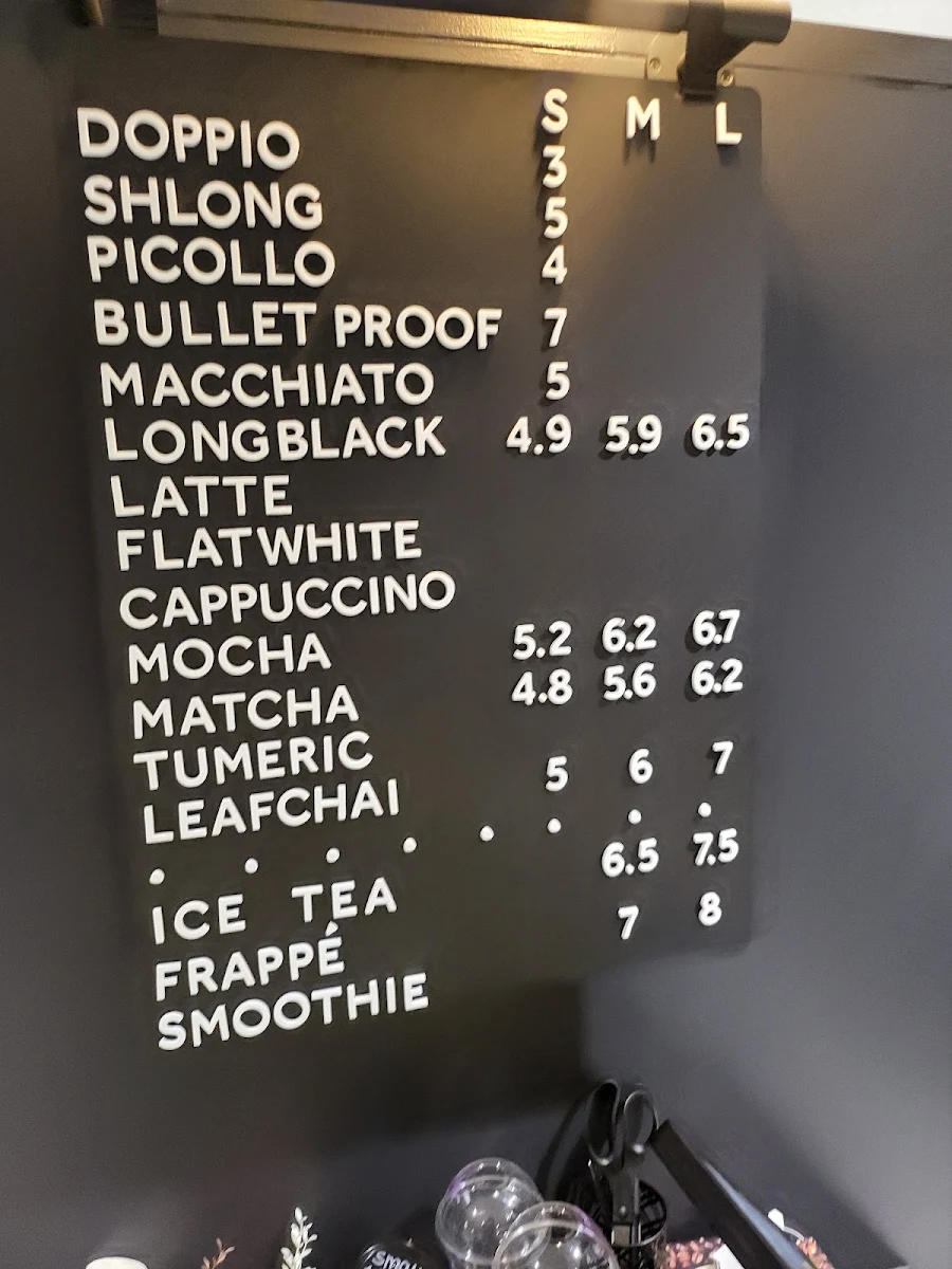 Menu, The Alley Espresso Bar Mackay