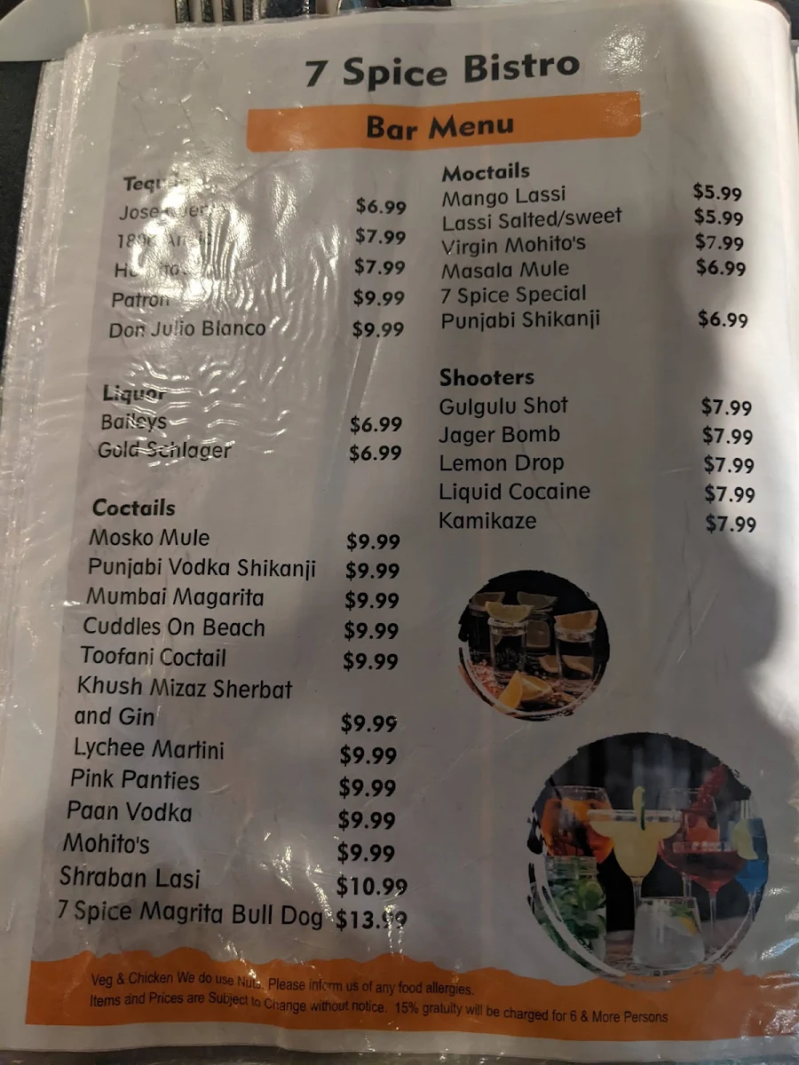 Menu, 7 Spice Bistro – Authentic Indian Restaurant | Hakka Cuisine | Catering service | Food Truck Catering Brampton