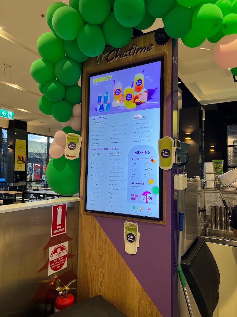 Menu, Chatime Wetherill Park