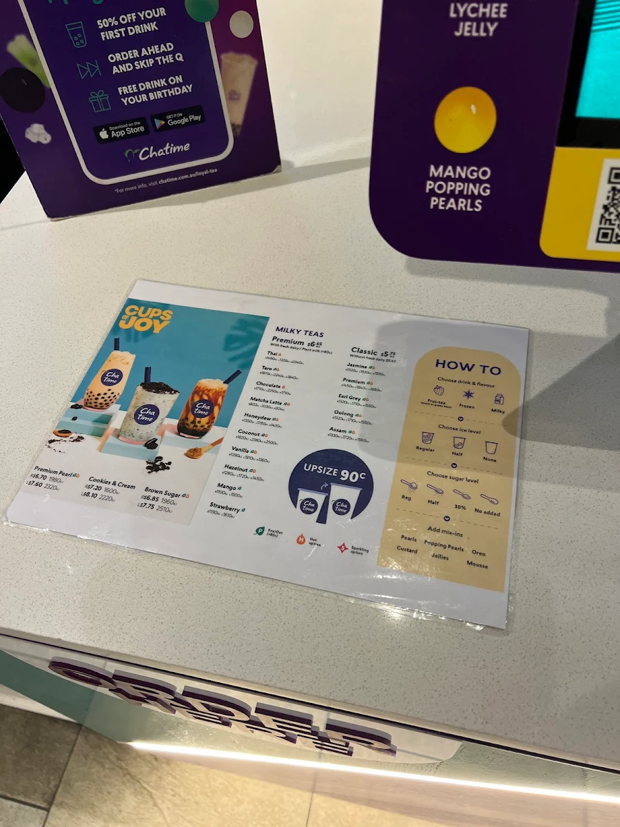Menu, Chatime Wetherill Park