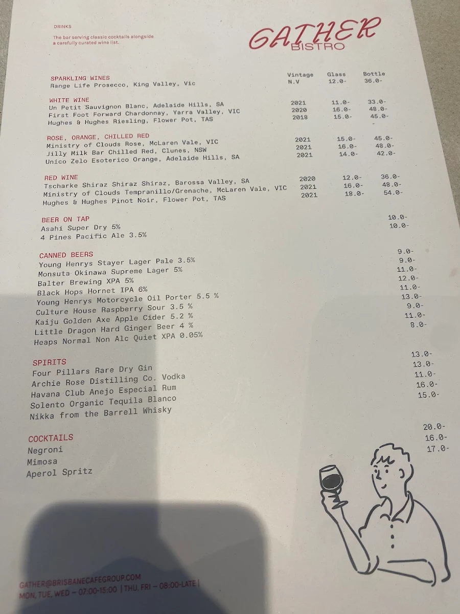 Menu, Gather