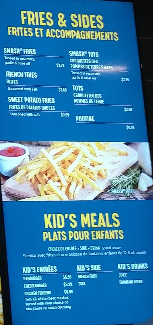 Menu, Smashburger