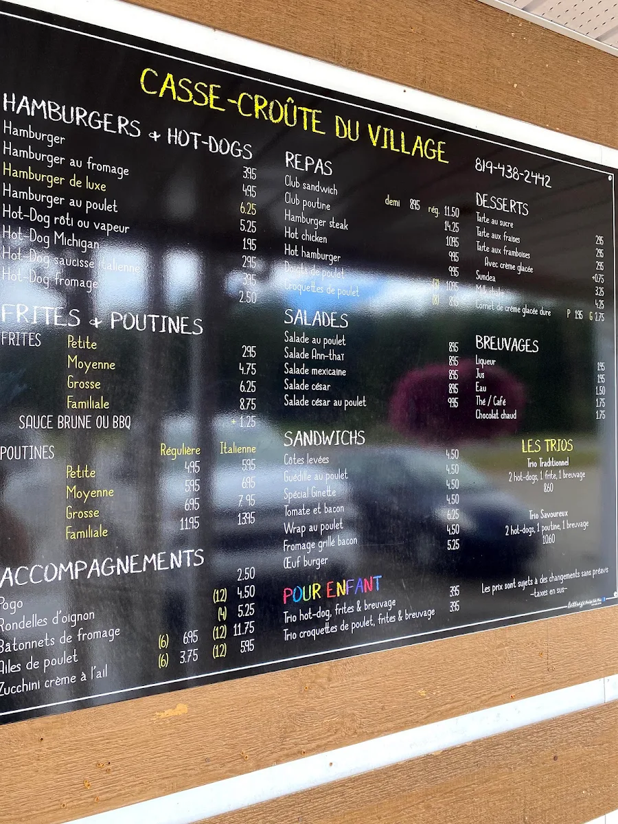 Menu, Casse-Croûte du Village