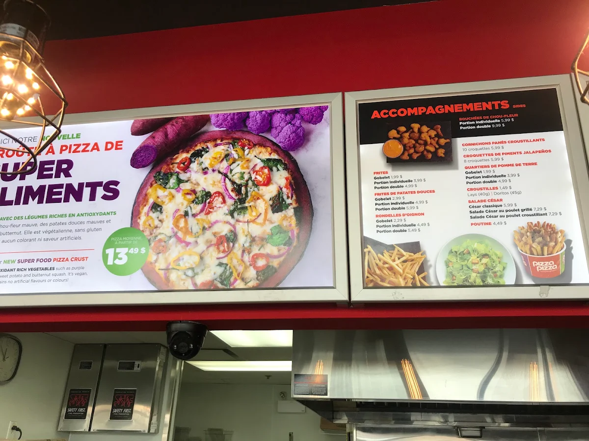 Menu, Pizza Pizza