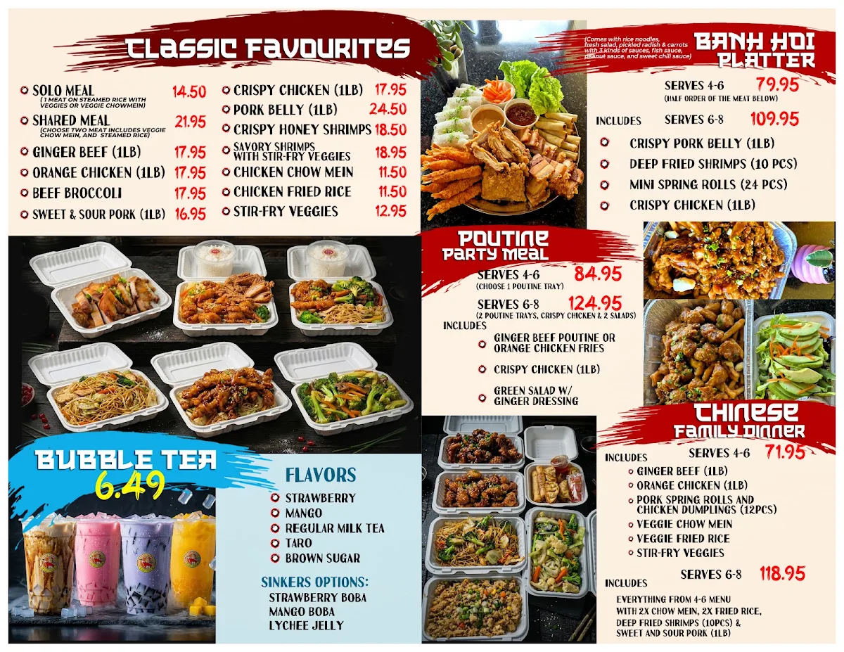 Menu, Asian Food Treats Restaurant